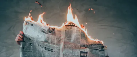 Burning Newspaper