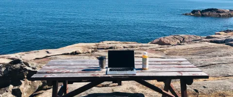 Remote arbeiten am Meer