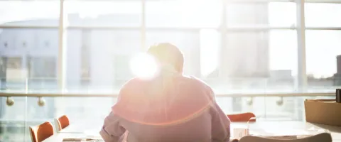 Man sitting at his desk