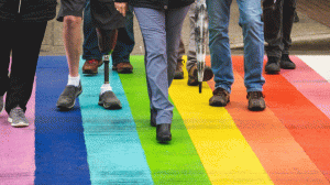 Rainbow Colored Crosswalk