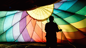 Person Holding a colorful Parachute