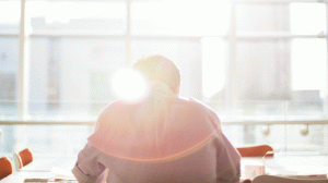 Man sitting at his desk